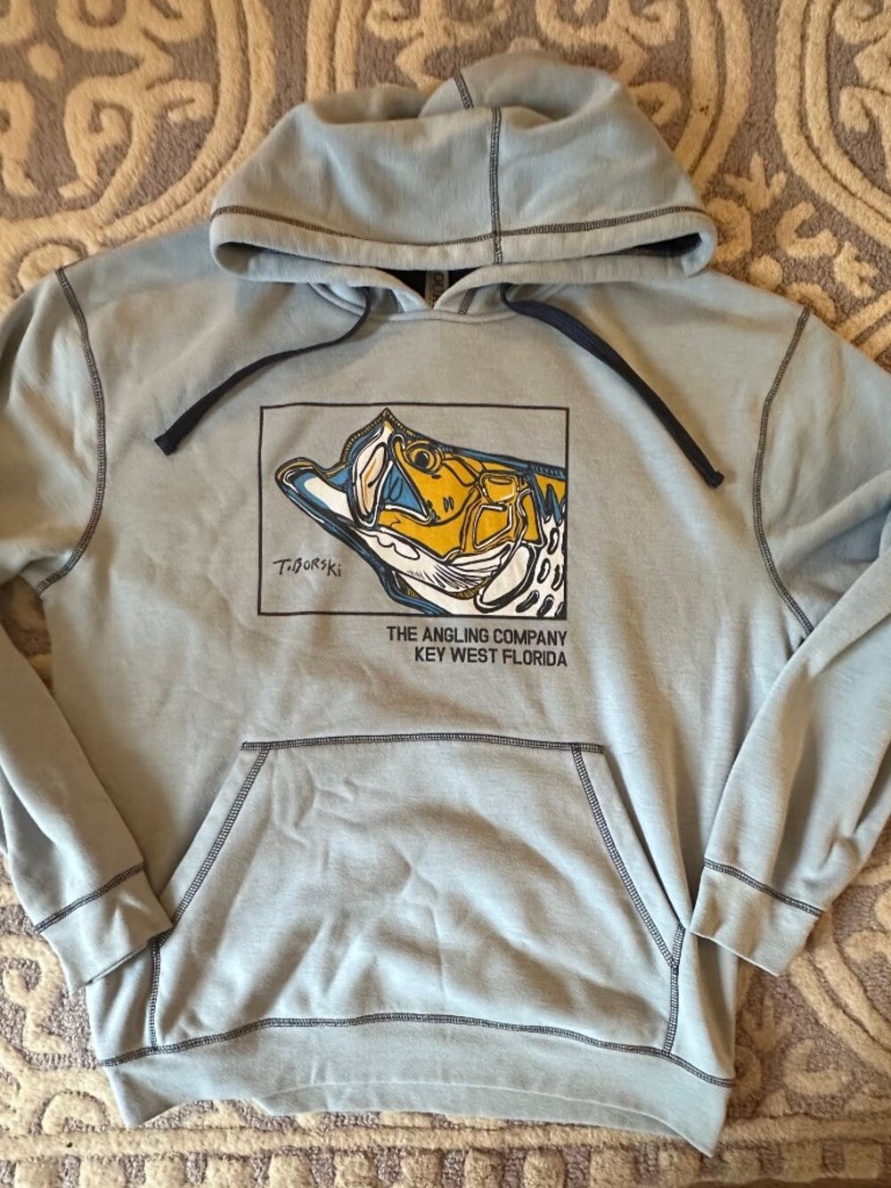 The Angling Company Key West Light Grey Blue Sweater - Salty Crew Pro Bass Shop